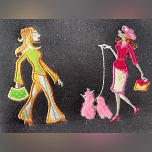 Sydney Love Lady’s Embroidered Black Hand Bag